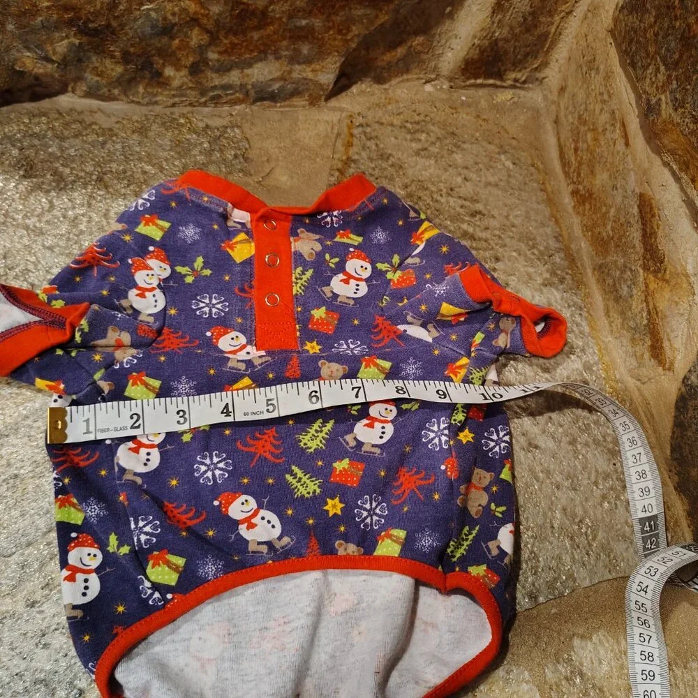 Dogs Christmas Dog Cat Pajamas Shirt Top Size Medium